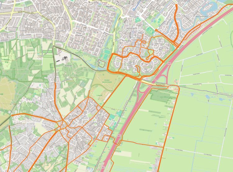 Strooikaart van Blaricum met een algemeen beeld van de strooiroutes in de gemeente